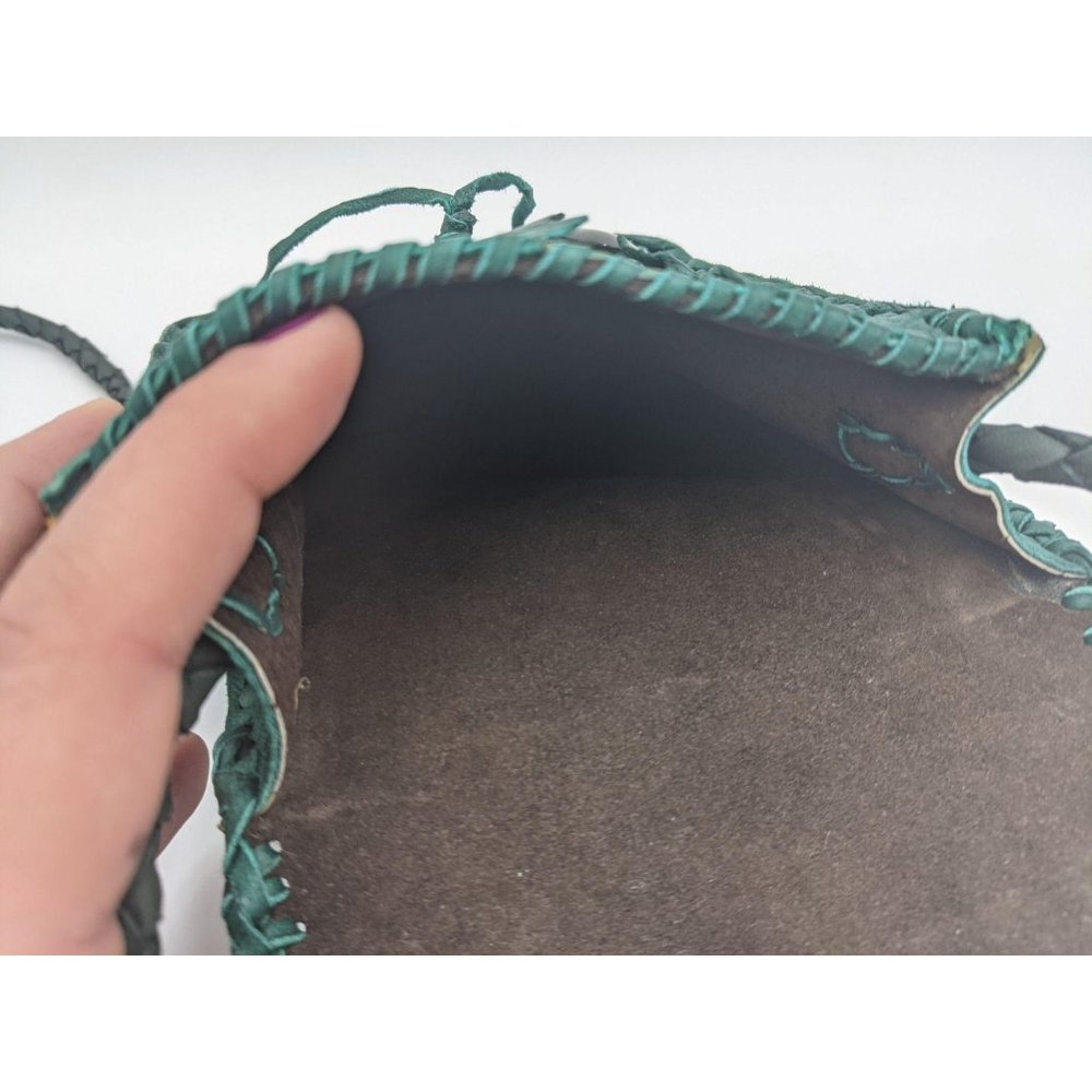 Handmade women's boho leather pouch festival bag - Picture 7 of 13